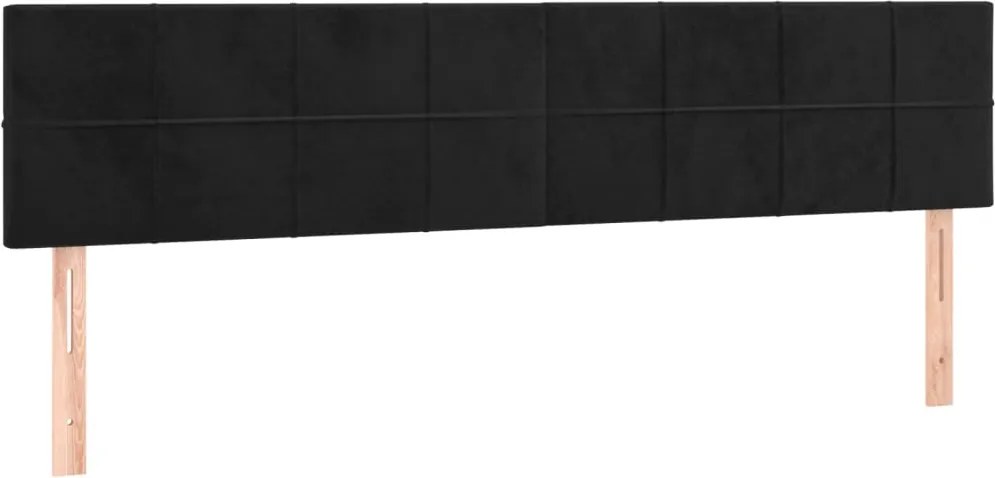 vidaXL Tăblii de pat, negru, 200x5x78/88 cm, catifea