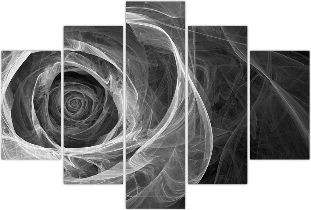 Tablou - Abstract trandafir negru și alb (150x105 cm)