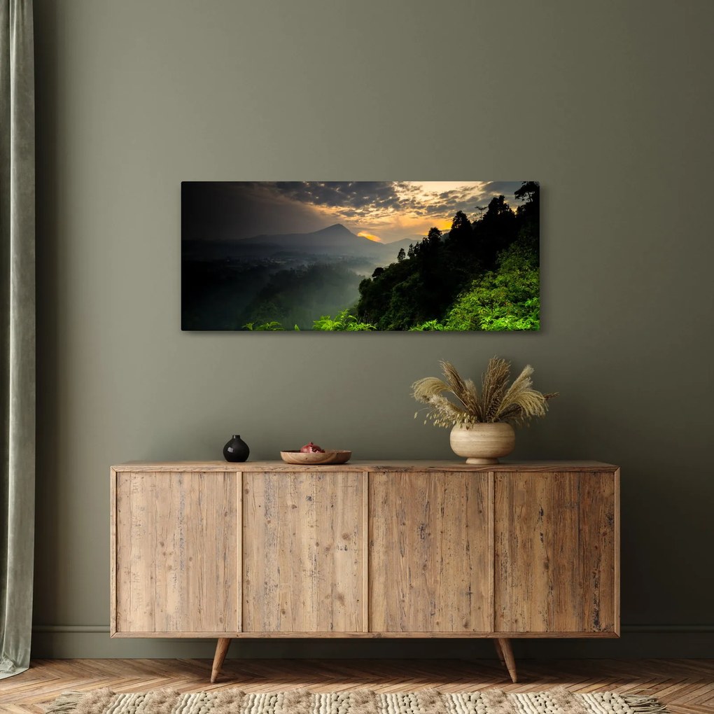 Tablou - peisaj montan verde (120x50 cm)