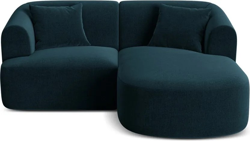 Colțar petrol cu tapițerie din catifea (cu colț pe partea dreaptă/cu șezlong) Campi – Cosmopolitan Design