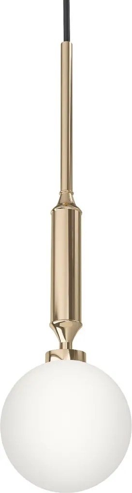Pendul suspendat din metal auriu 43cm si glob sticla Ero I