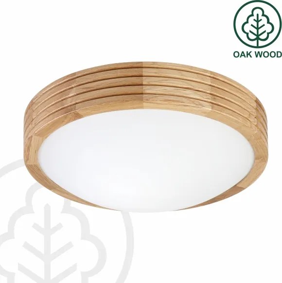 Brilagi - Lampă LED de tavan CARVALHO MODERN SLIM 1xE27/60W/230V diametru 27,5 cm stejar