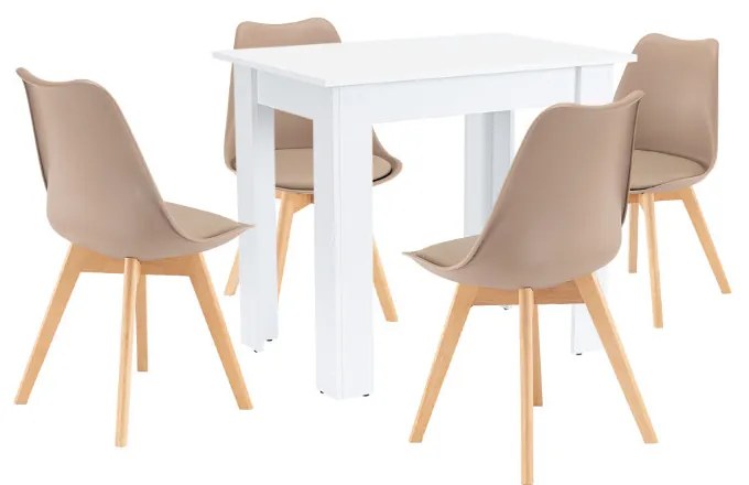 Set de masă Amina 4+1 bej-alb