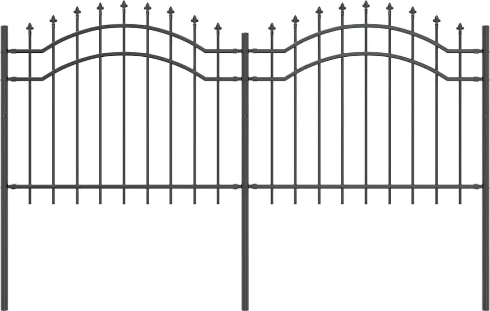 vidaXL Gard de Grădină Gri 240 x 140 cm Oțel vopsit în pulbere