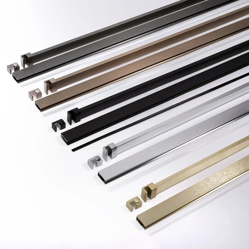 Paravan de dus Rea Flexi Grey / Brush Copper 130