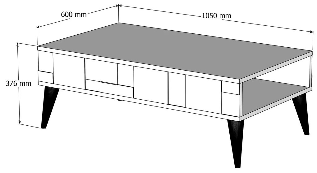 Masă de cafea Madre (Alb + Nuc). 1088752