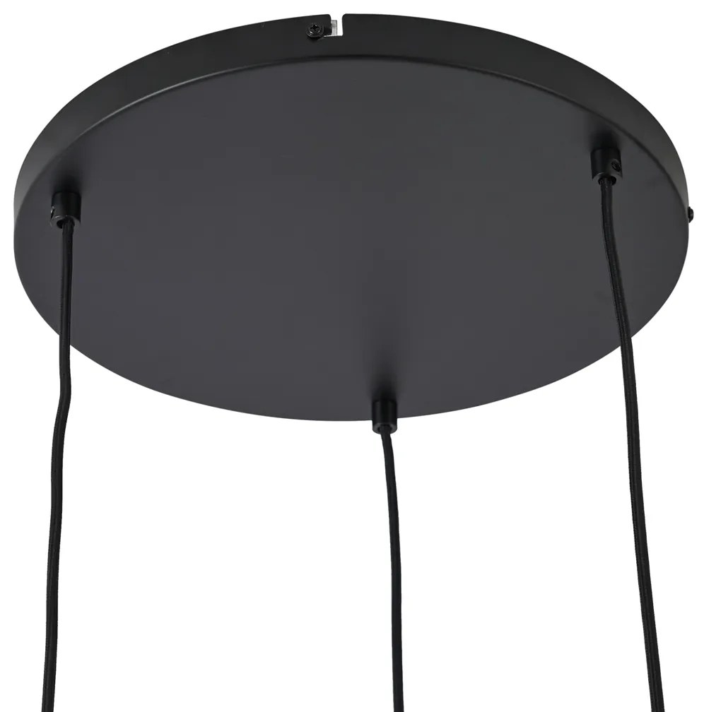 Lampă suspendată Hotel Chic neagră cu sticlă aurie și verde 3 lumini - Zuzanna