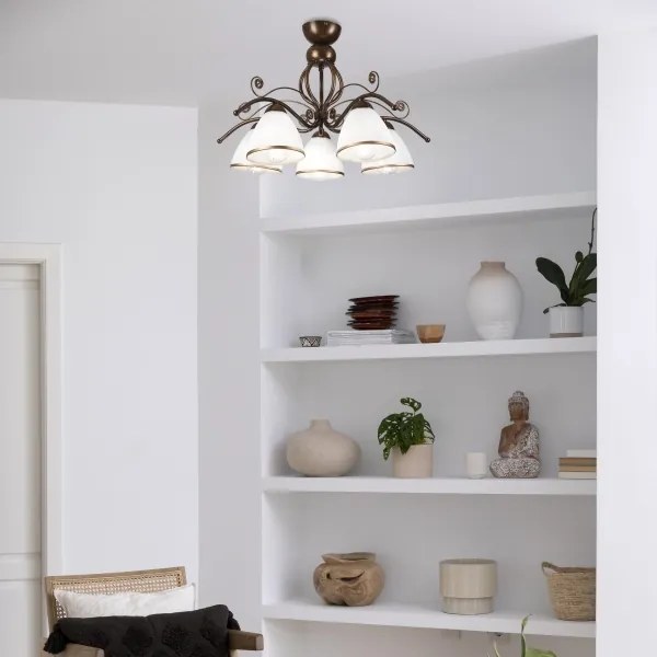 Lustră LED aplicată Brilagi ANTICO 5xE27/60W/230V patină bronz