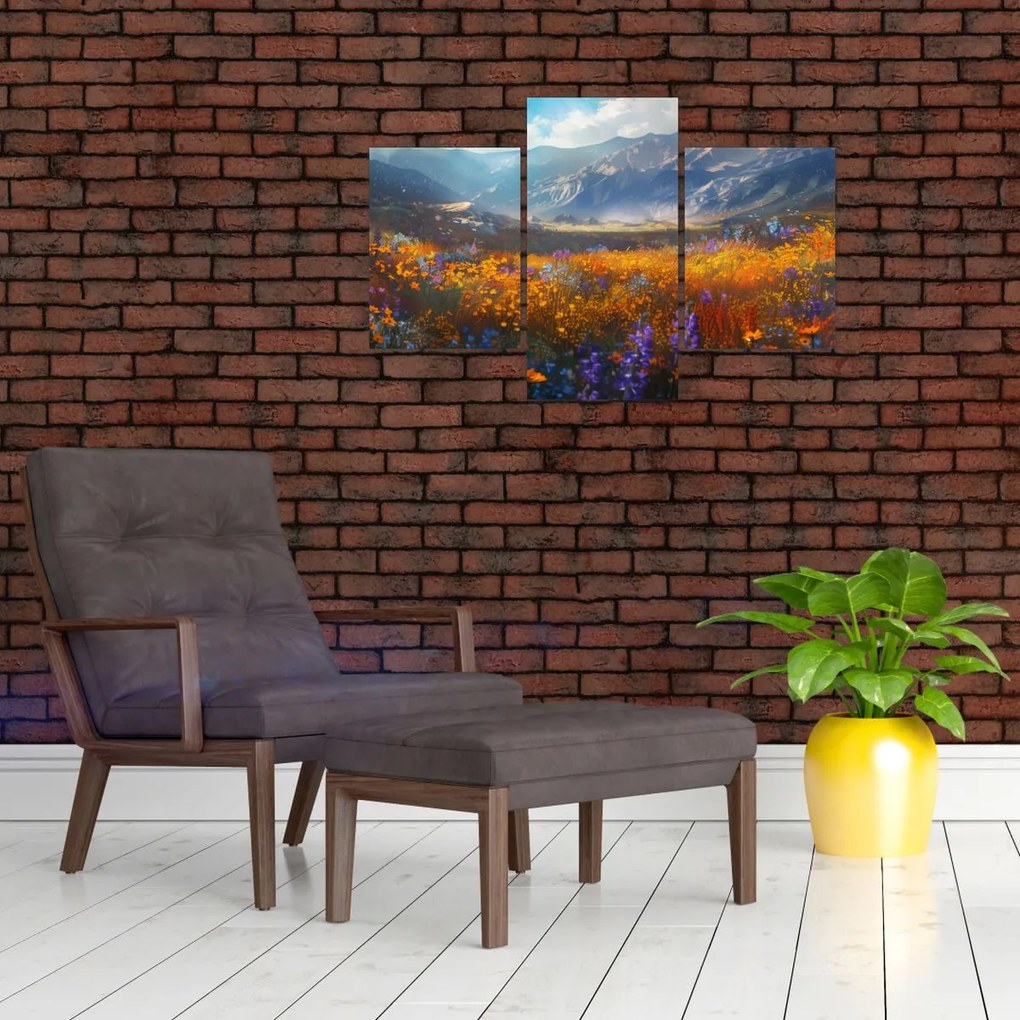 Tablou - Peisaj montan pictat II. (90x60 cm)