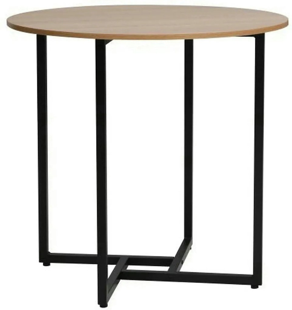 Masa ALTO II, stejar/negru, PAL laminat/metal, 80x80x76 cm
