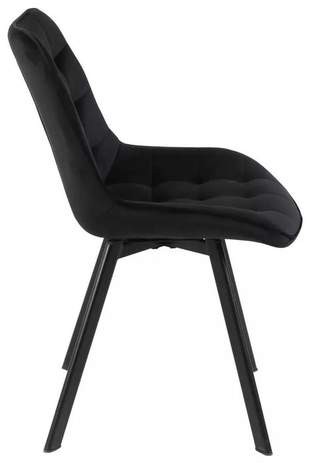 Scaun de bucătărie Albons Velvet, negru