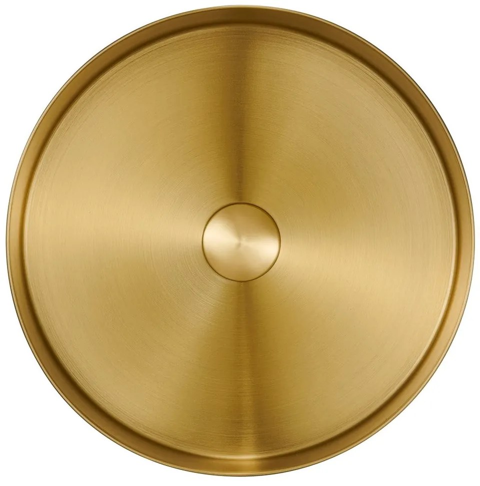 Chiuvetă aurie rotundă din oțel inoxidabil ø 38 cm Aurum – Sapho