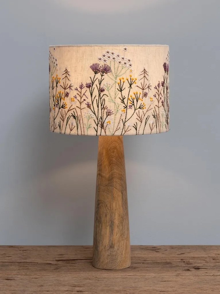 Lampa de masa ,cu flori brodate, "Wildflower"