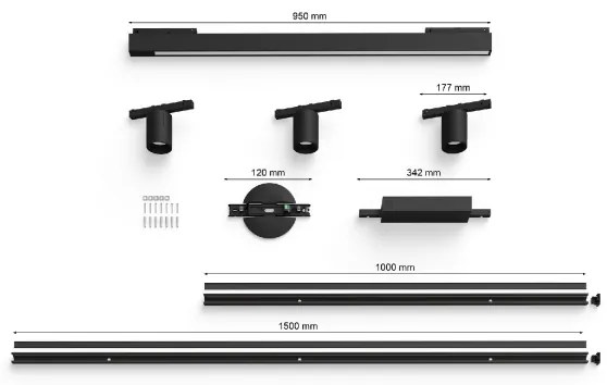 Philips SADA 4xLED RGB Hue, stmívatelné svítidlo do lištového systému, 44,6W, 23