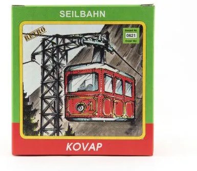 Telecabină roșie cu cheie,metalică 10x7,5cm Kovap