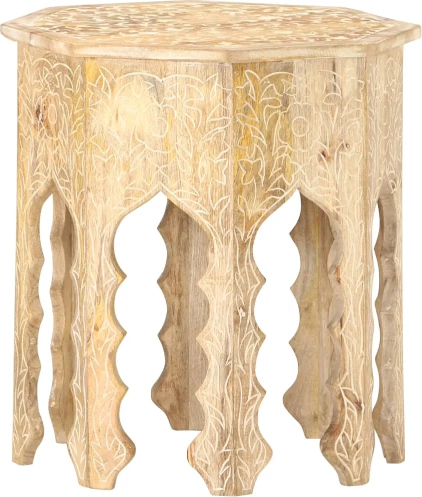 vidaXL Masă laterală, Ø48 cm, lemn masiv de mango