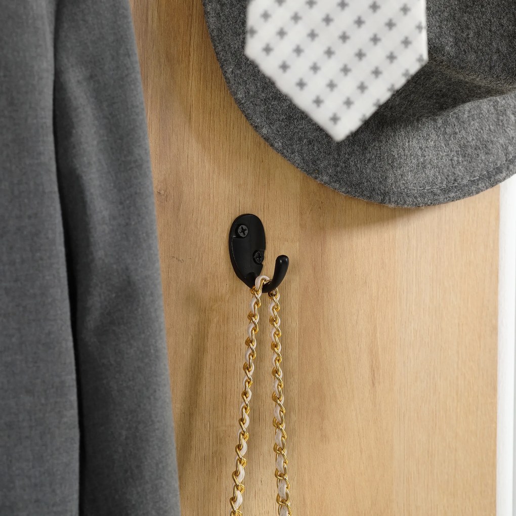 HOMCOM Entryway Organizer with Shoe Bench, Shoe Rack, Hall Tree with 4 Hooks, Coat Rack for Hallway, White and Natural | Aosom Romania