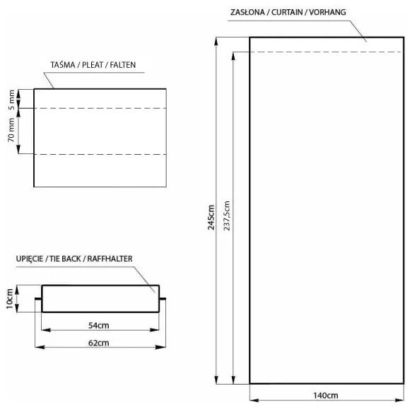 Draperie albastru-închis dimout (semi-opacă) 140x245 cm Kierra – Restilo