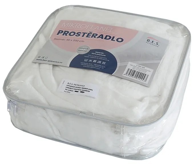 Cearceaf alb din microflanel 180x200 cm Exclusive – B.E.S.