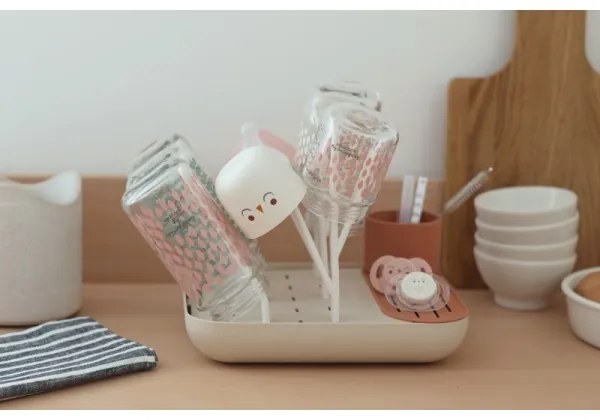 Suport pentru uscarea biberoanelor Beaba bej/portocaliu