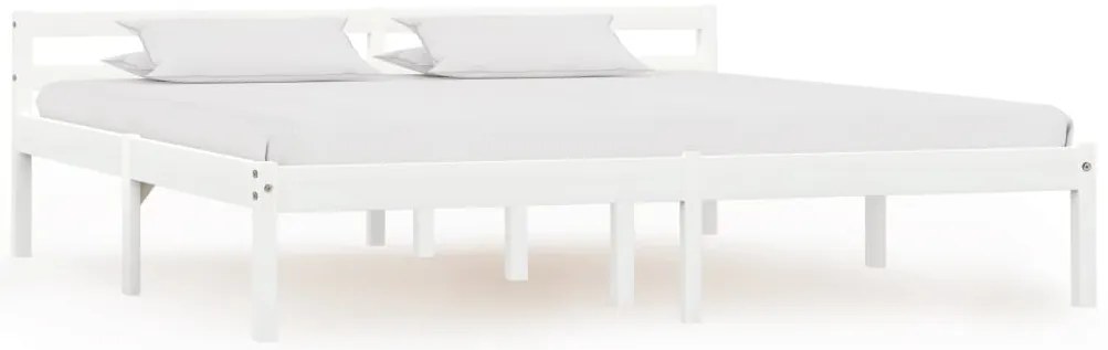 vidaXL Cadru de pat, alb, 160 x 200 cm, lemn masiv de pin