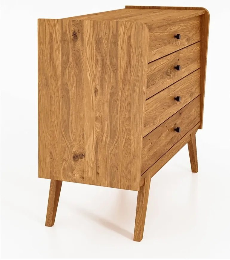 Comodă joasă din lemn de stejar 100x90 cm Retro - The Beds