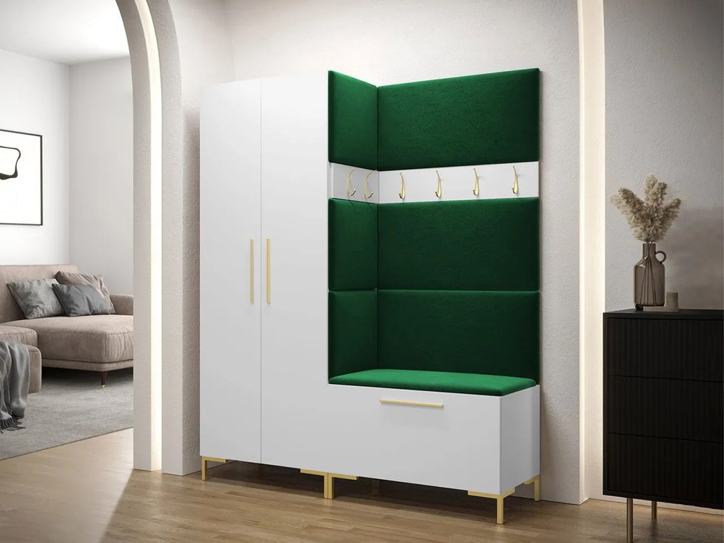 Set mobilier hol I Futura (Alb + Verde închis). 1070346
