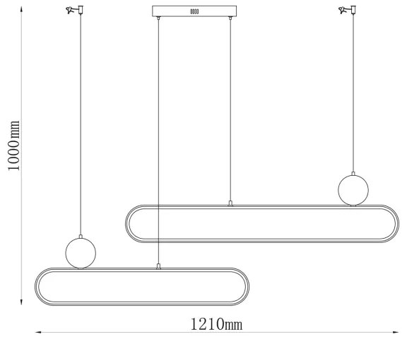 Candelabru LED suspendat cu cablu FLORENTYNA LED/48W/230V 4000K auriu/negru