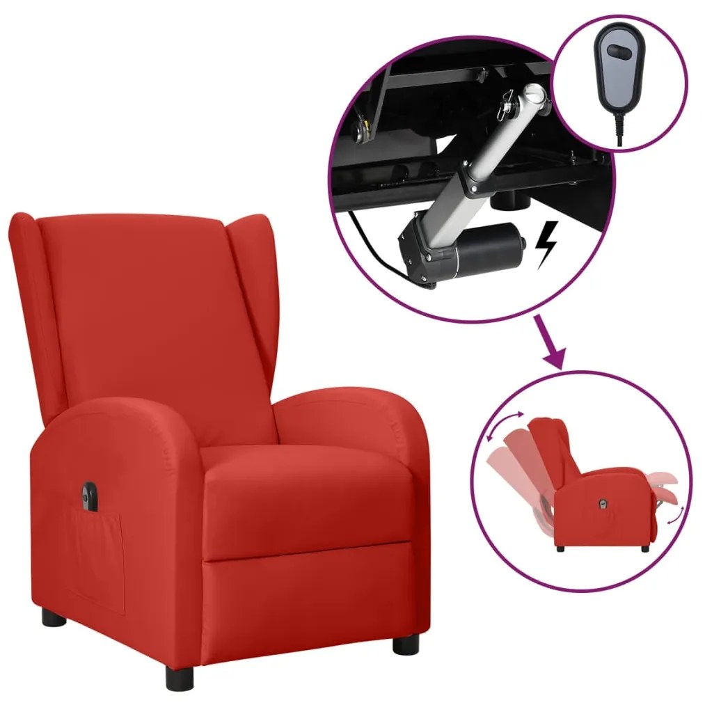 3098953 vidaXL Fotoliu electric rabatabil spătar aripi, bordo, piele ecologică