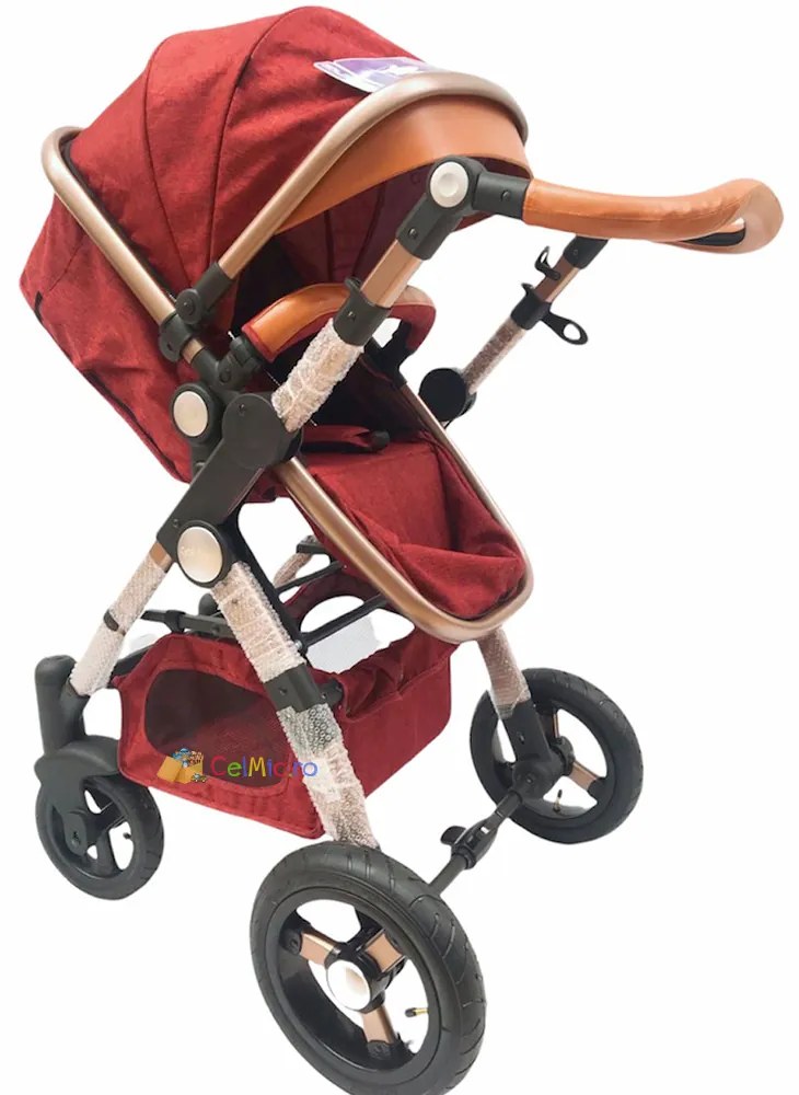 Carucior 3 in 1 cu landou transformabil sport, 0-36 luni, Rosu - CPC-14-rosu