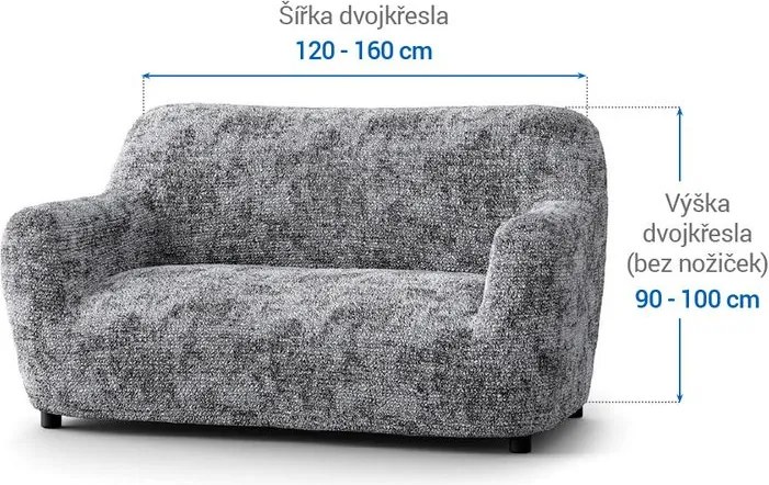 Gaico Huse bielastice MARMO gri fotoliu dublu (l. 120 - 160 cm)
