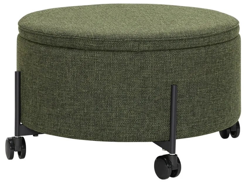 Puf cu roți verde Contain – Hübsch