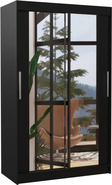 Dulap cu usi glisante si oglinda 120x200 cm, Tibago, ADRK Furniture (Culoare: Sonoma)