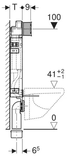 Rezervor incastrat Geberit Sigma cu cadru Kombifix pentru wc suspendat 108 cm