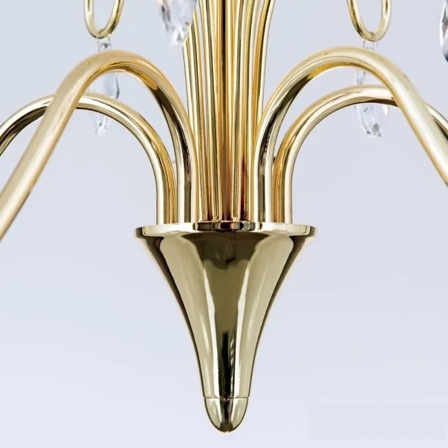 Candelabru 5 brate stil clasic cu cristale K9 Alessia auriu
