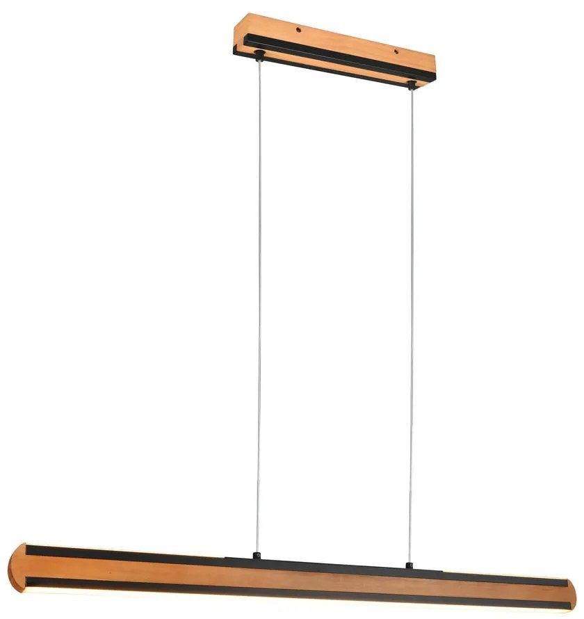 Lustră neagră/în culoare naturală LED Deacon – Trio