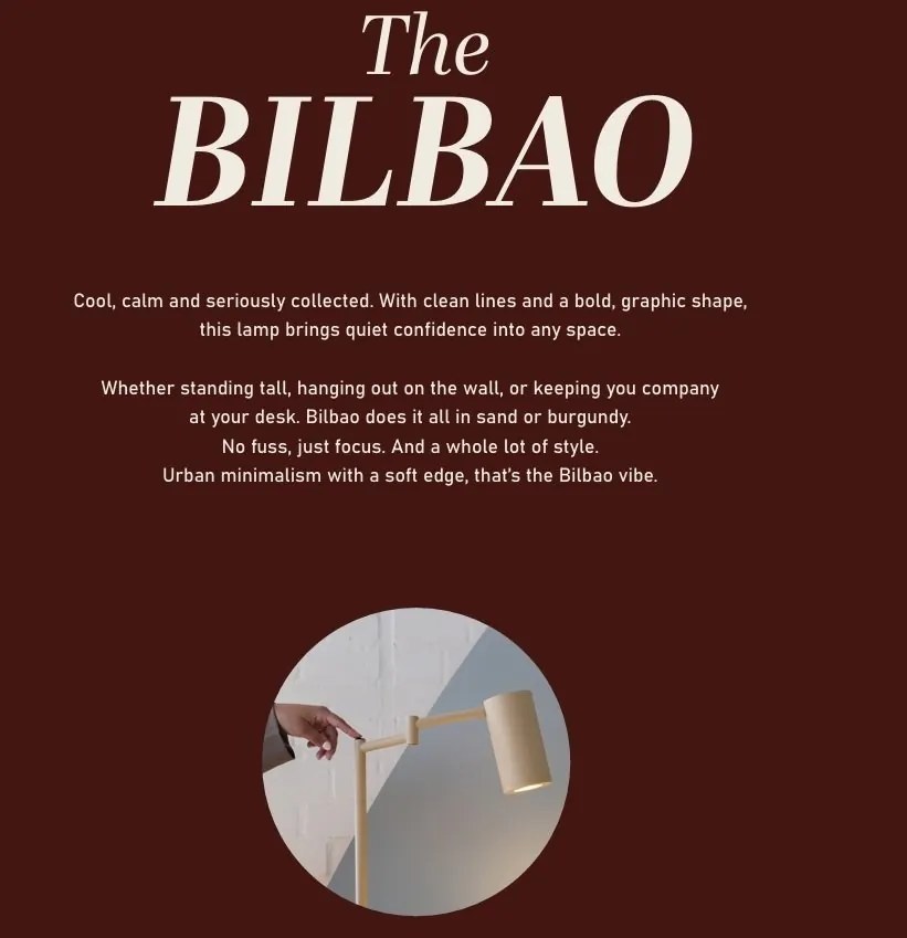 Lampa birou din metal cu brat articulat Bilbao visiniu