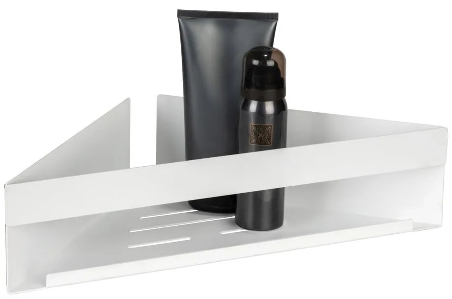 Raft pentru baie alb mat autoadeziv, pentru colț cu Turbo-Loc din oțel inoxidabil Genova – Wenko