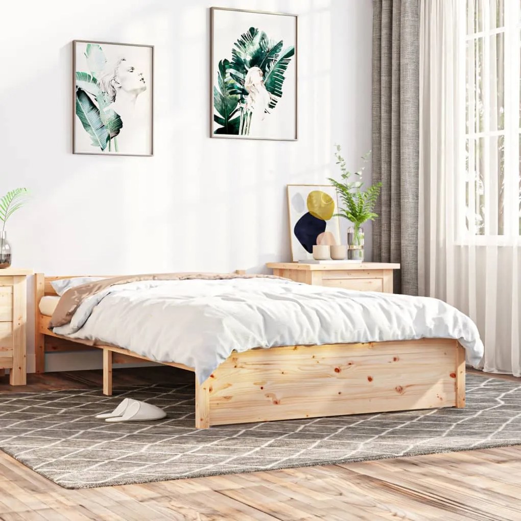 832936 vidaXL Cadru de pat, 120x200 cm, lemn masiv