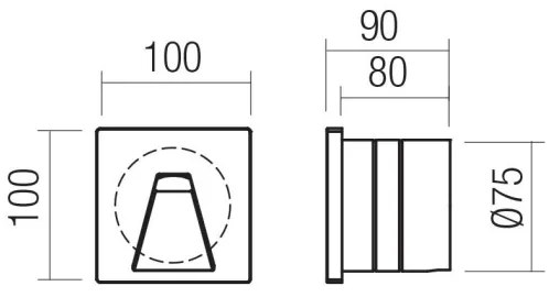 Redo 91195 - Corp de iluminat LED pentru exterior BAST LED/2,5W/230V IP65, gri