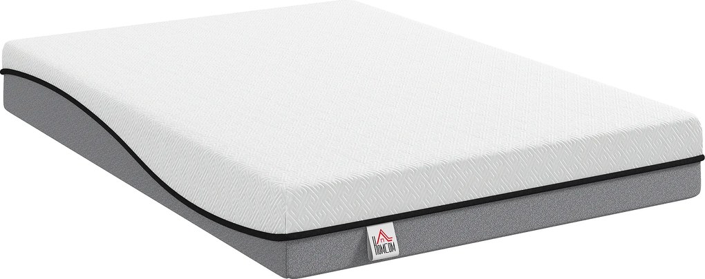 HOMCOM Saltea 140x200cm H3 mediu-firmă 20 cm Înălțime Ergonomică, Respirantă din spumă memory cu gel, OEKO-TEX &amp; CertiPUR | Aosom Romania