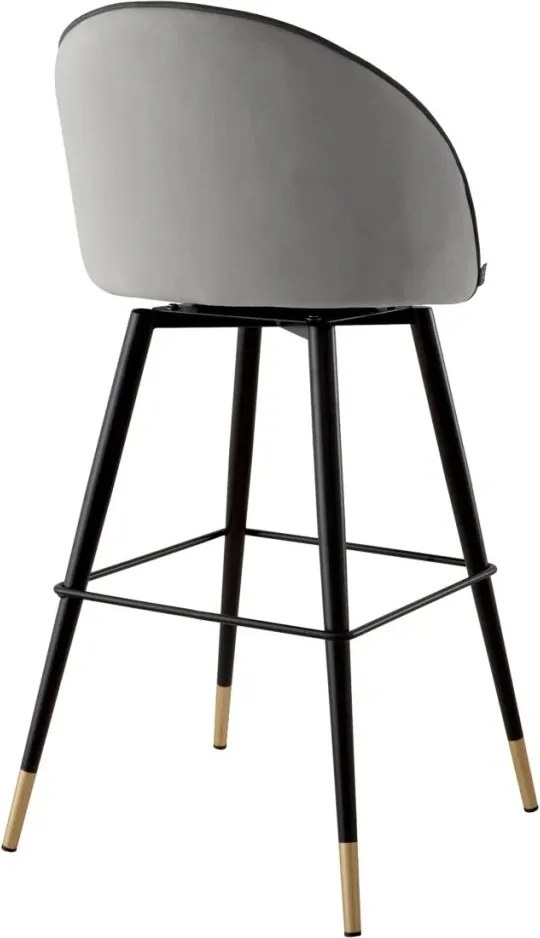 Set de 2 scaune de bar pivotante, design LUX, Bar Stool Cooper gri deschis