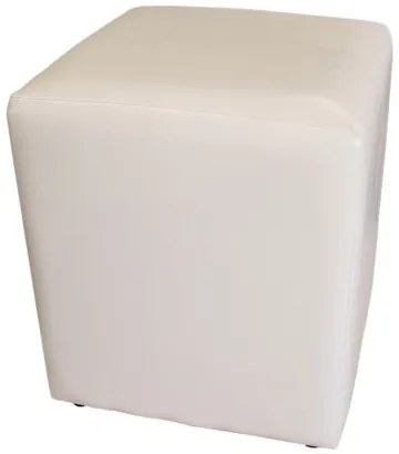 Taburet Cub Piele Bej, 38 x 42 x 38 cm