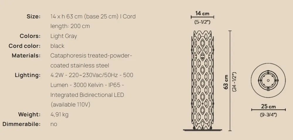 Stalp LED exterior, IP65, CHARLOTTE Corten