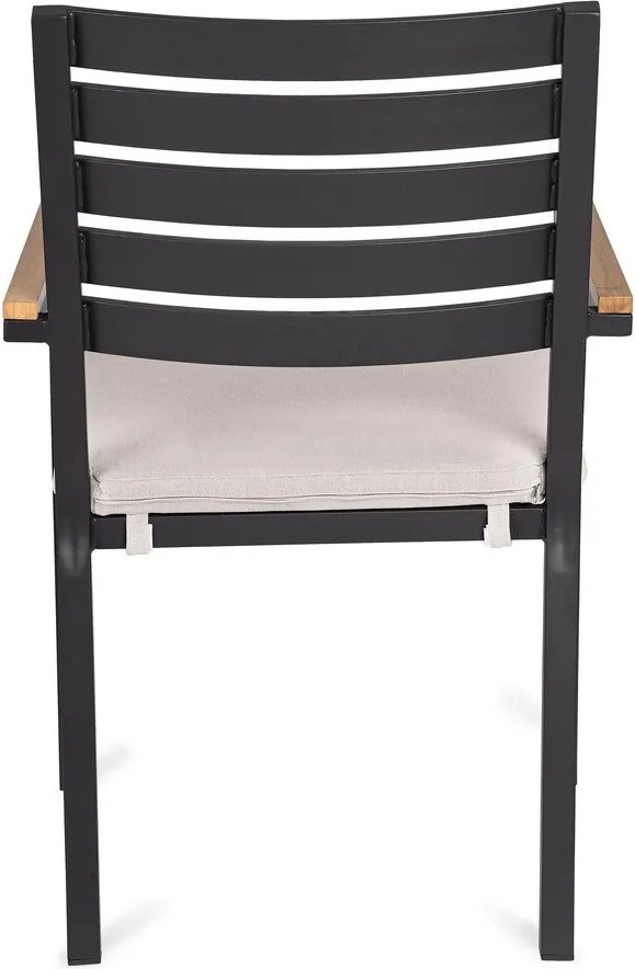 Scaun de grădină gri antracit din metal Henna – Bizzotto