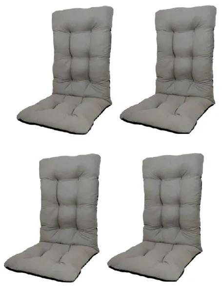 Set Perne pentru scaun de casa si gradina cu spatar, 48x48x75cm, culoare gri, 4 buc/set