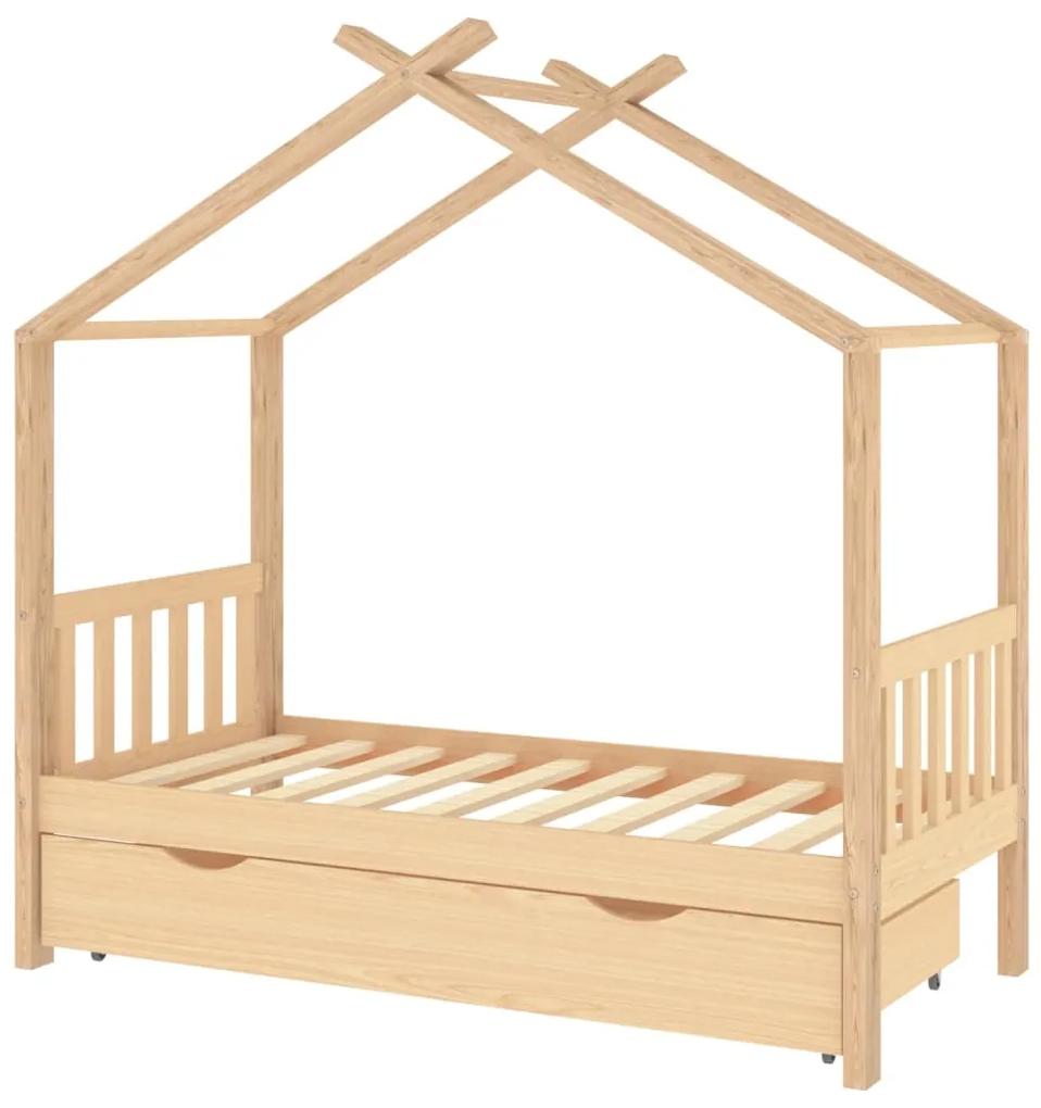 322146 vidaXL Cadru pat de copii, cu un sertar, 80x160 cm, lemn masiv de pin