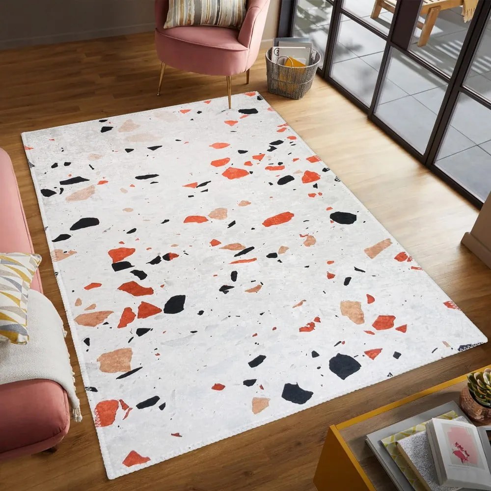 Covor tip traversă portocaliu-fildeș lavabil 80x200 cm Italian Stone – Vitaus