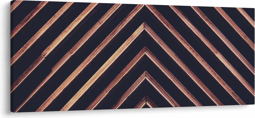 Tablou - Motiv de lemn pe fond negru (120x50 cm)