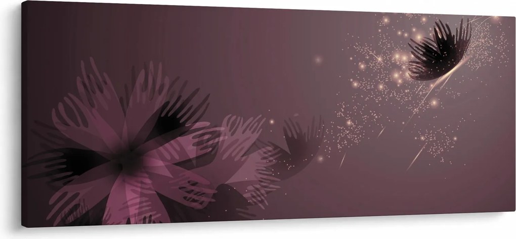 Tablou - Floare și fluture (120x50 cm)